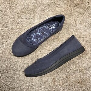 Clarks Cloudsteppers Breeze Ayla Flats Women's 8M Navy Cushioned Comfort Shoes